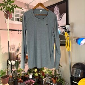 REI Co-op Mens Long Sleeve Shirt Gray Activewear Athletic Performance Top